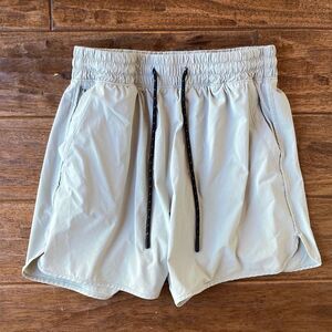 Abercrombie & Fitch Grey High-Rise Athletic Shorts Small Drawstring